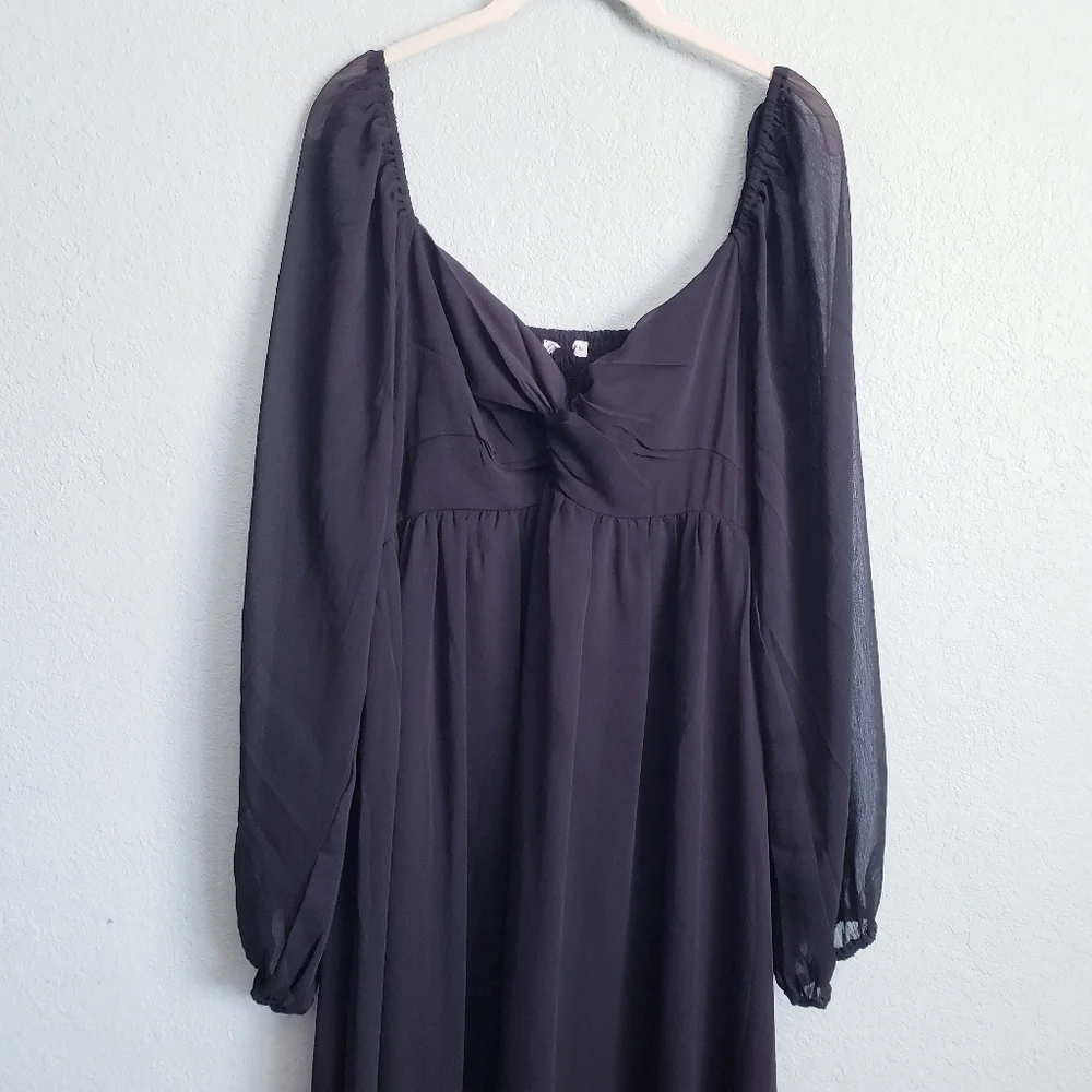 Baltic Born Dione Long Sleeve Black Midi Dress - Picture 3 of 6